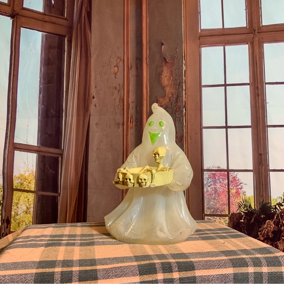 Vintage Halloween Ghost Light Up Rustic 1990’s Decor Party Holiday Battery - Picture 2 of 16